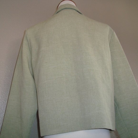 Vintage Miranda K Jacket. Button Front Embroidered Lite Green sz 12P - Picture 4 of 6
